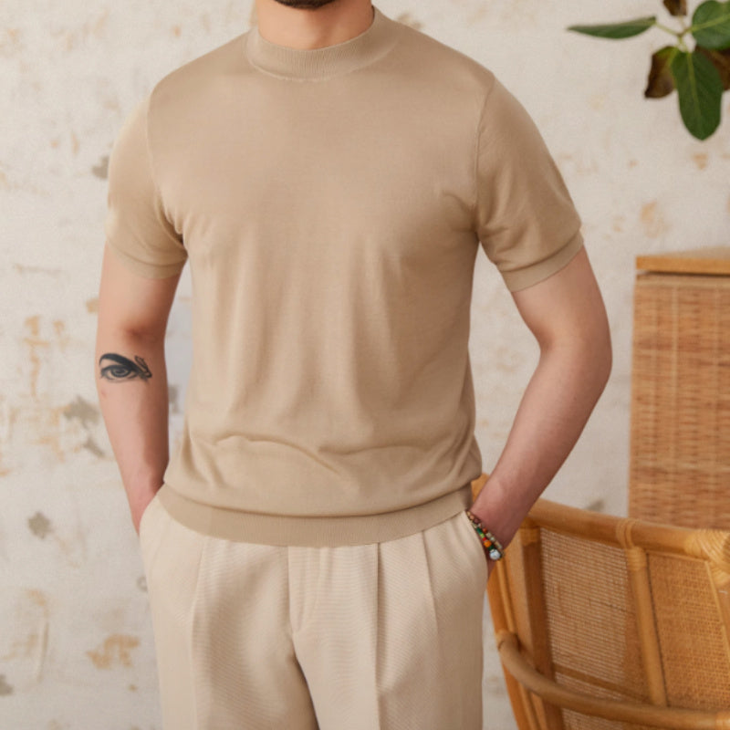 Slim Fit Small Round Neck Short Sleeve