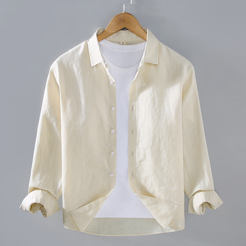 Pure Linen Men's Shirt All-matching Clothes Tide