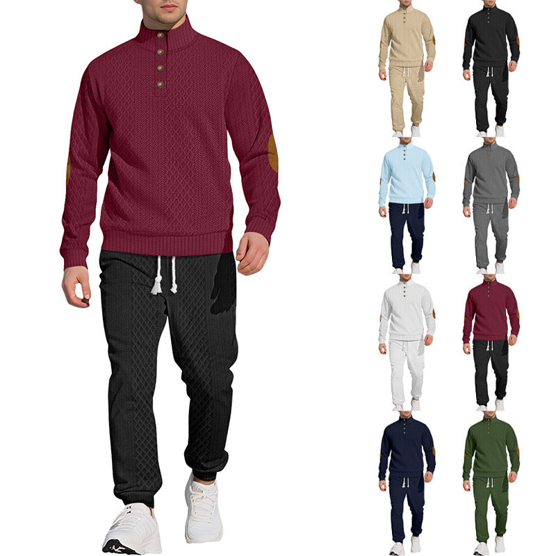 Stand Collar Long Sleeve Trousers Leisure Sports Outdoor Sweater Pants Suit