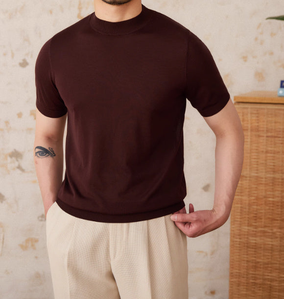 Slim Fit Small Round Neck Short Sleeve