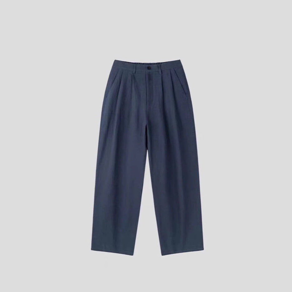 Lightweight Fiber Texture Cotton And Linen Suit Pants For Men