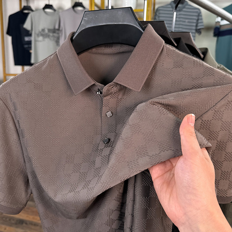 Rhombus Thin Ice Silk Short Sleeve T-shirt