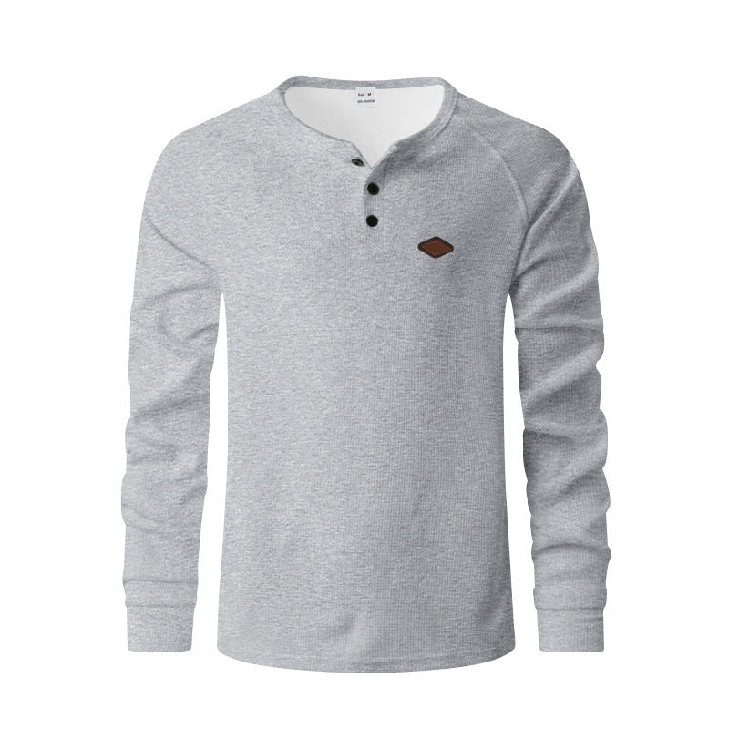 Waffle Buckle Quick-drying Raglan Henry Long Sleeve