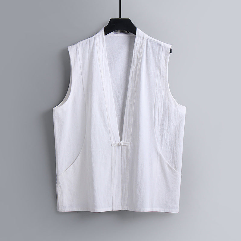 Summer Thin Linen Sleeveless Vest For Men