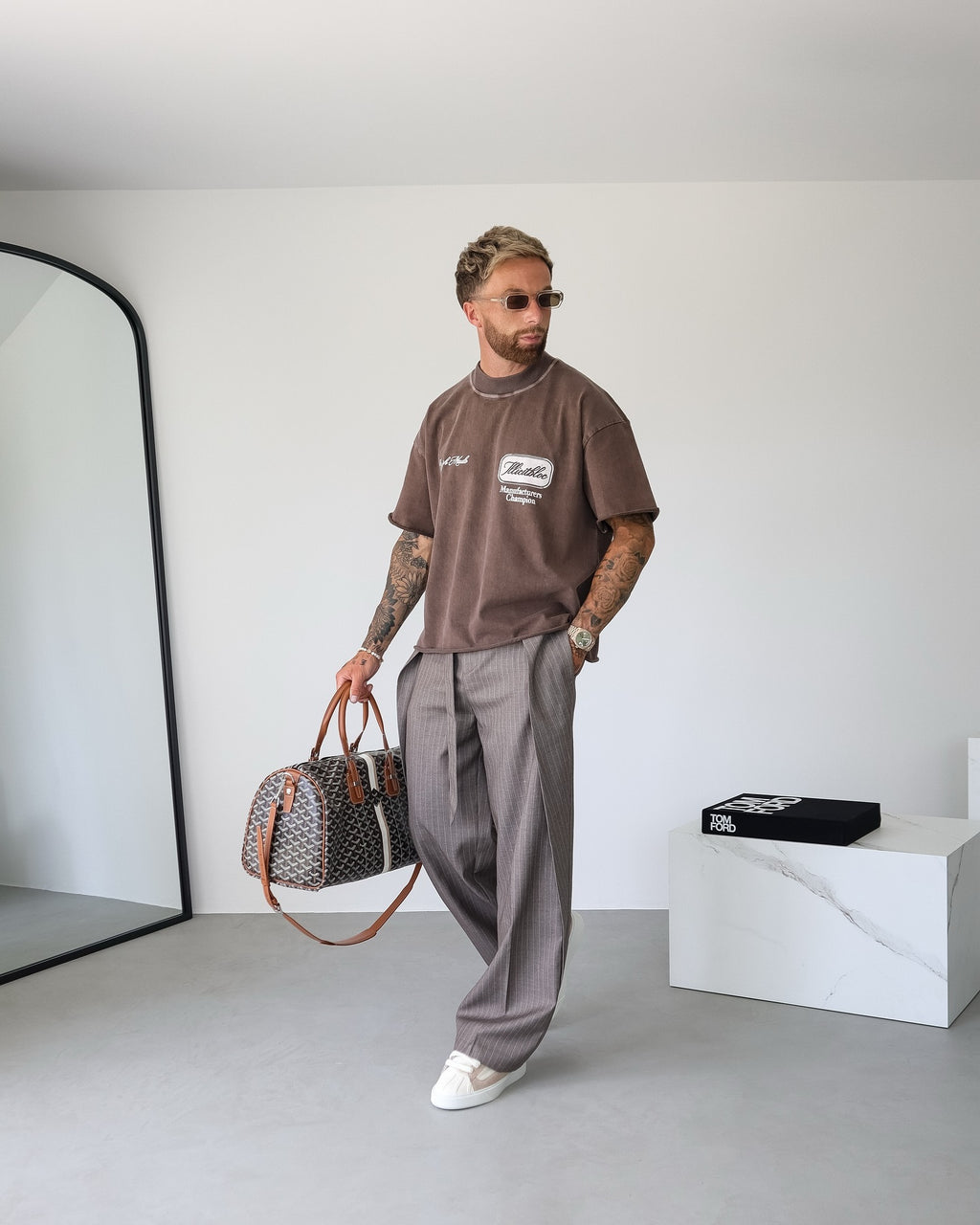 Men's Casual Striped Lace-Up Pants