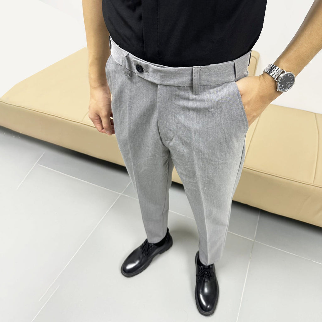 Summer Thin Invisible Elastic Waist Suit Pants For Men