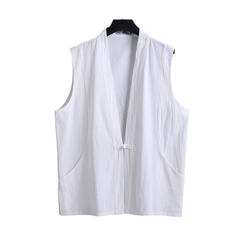 Summer Thin Linen Sleeveless Vest For Men