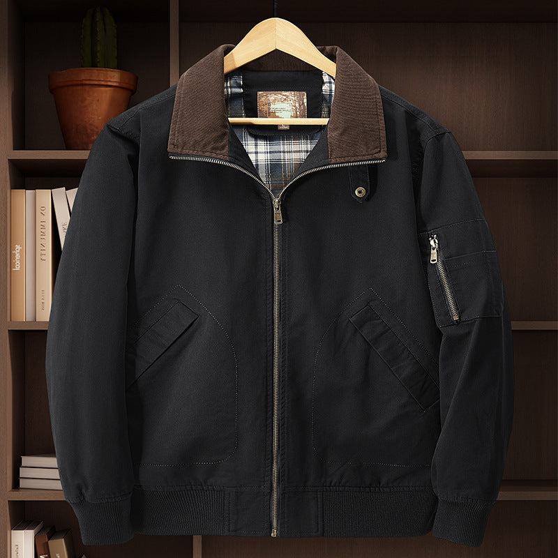 Jacket Baseball Uniform Plus Size New Washed Cotton Flight Jacket