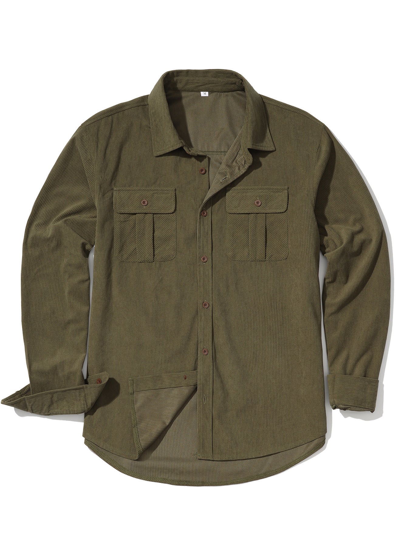 Men's Casual Outdoor Retro Light Core Velvet Solid Color Shirt