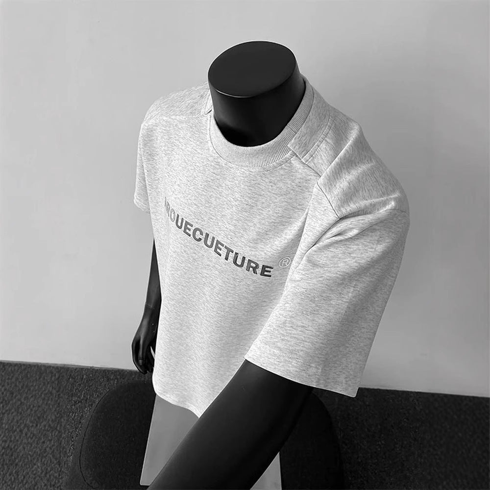 Shoulder Short Sleeve Men Clothing Summer Pu Handsome Heavy