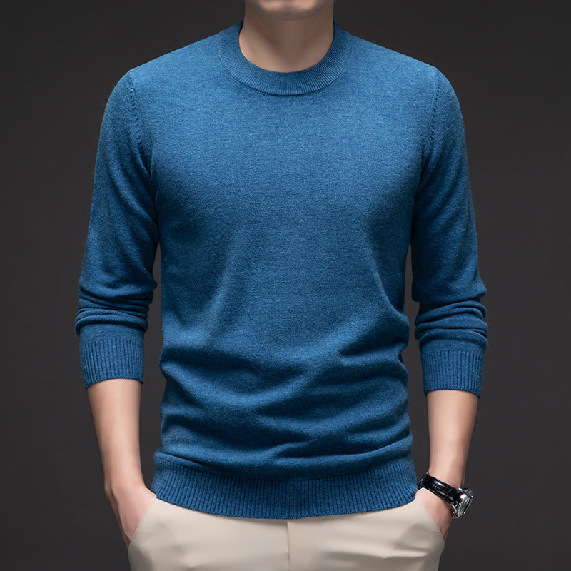 Solid Color Men's Round Neck Long Sleeve Autumn And Winter Leisure Sweater