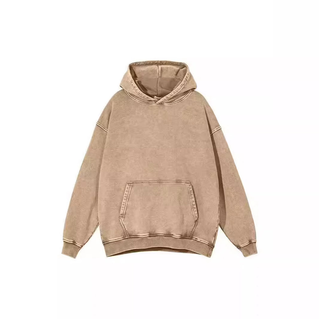 Retro Washed Sweater Loose Men's Collarless