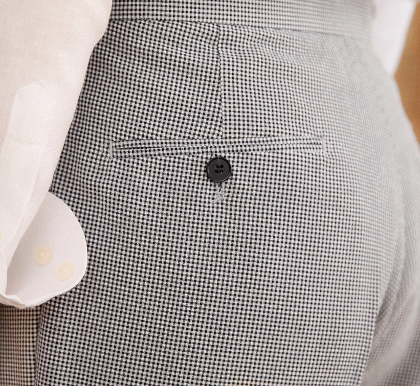 High Waist Straight Pants Houndstooth Versatile Neapolitan Breathable Casual Suit Pants