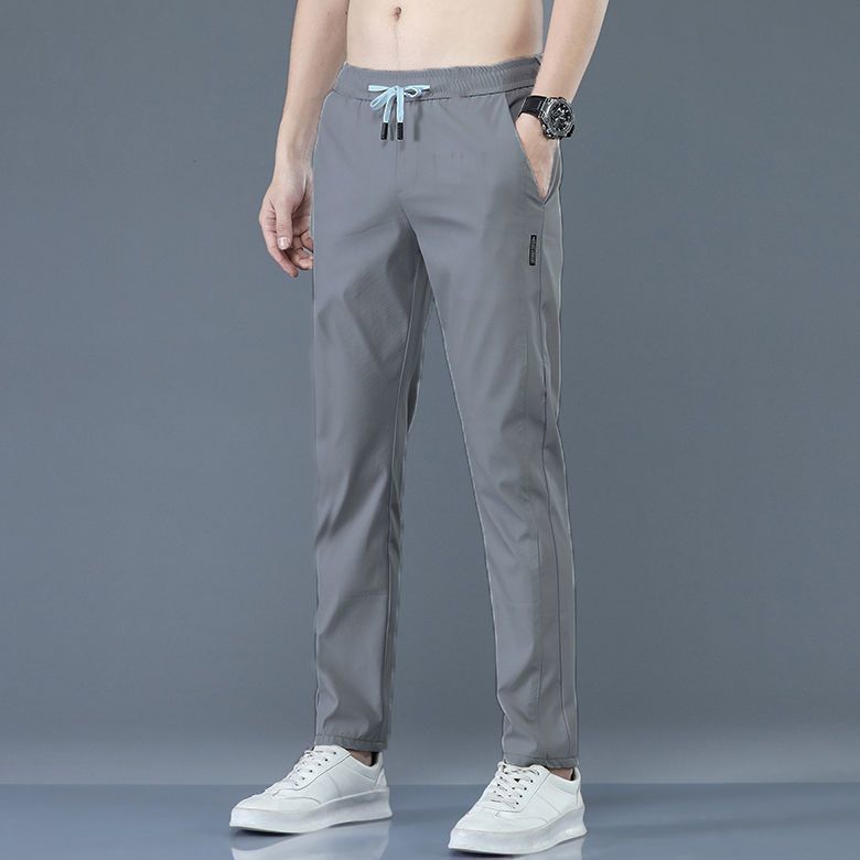 Straight Draping Effect Elastic Waist Quick-drying Casual Pants