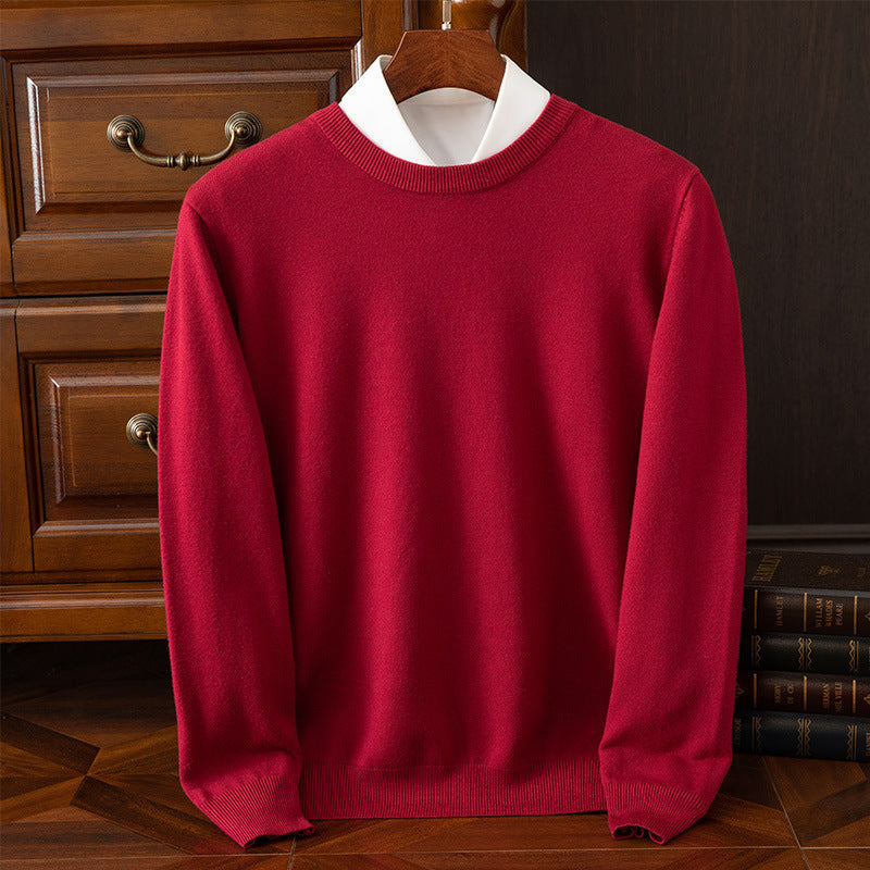 Round Neck Pullover Bottoming Shirt Casual Business Loose Long Sleeve Sweater