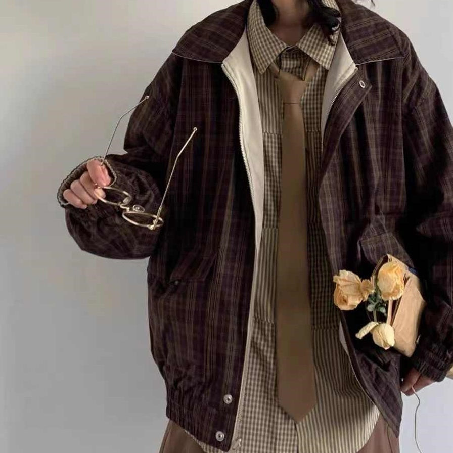 Retro Reversible Jacket Men's Short Coat