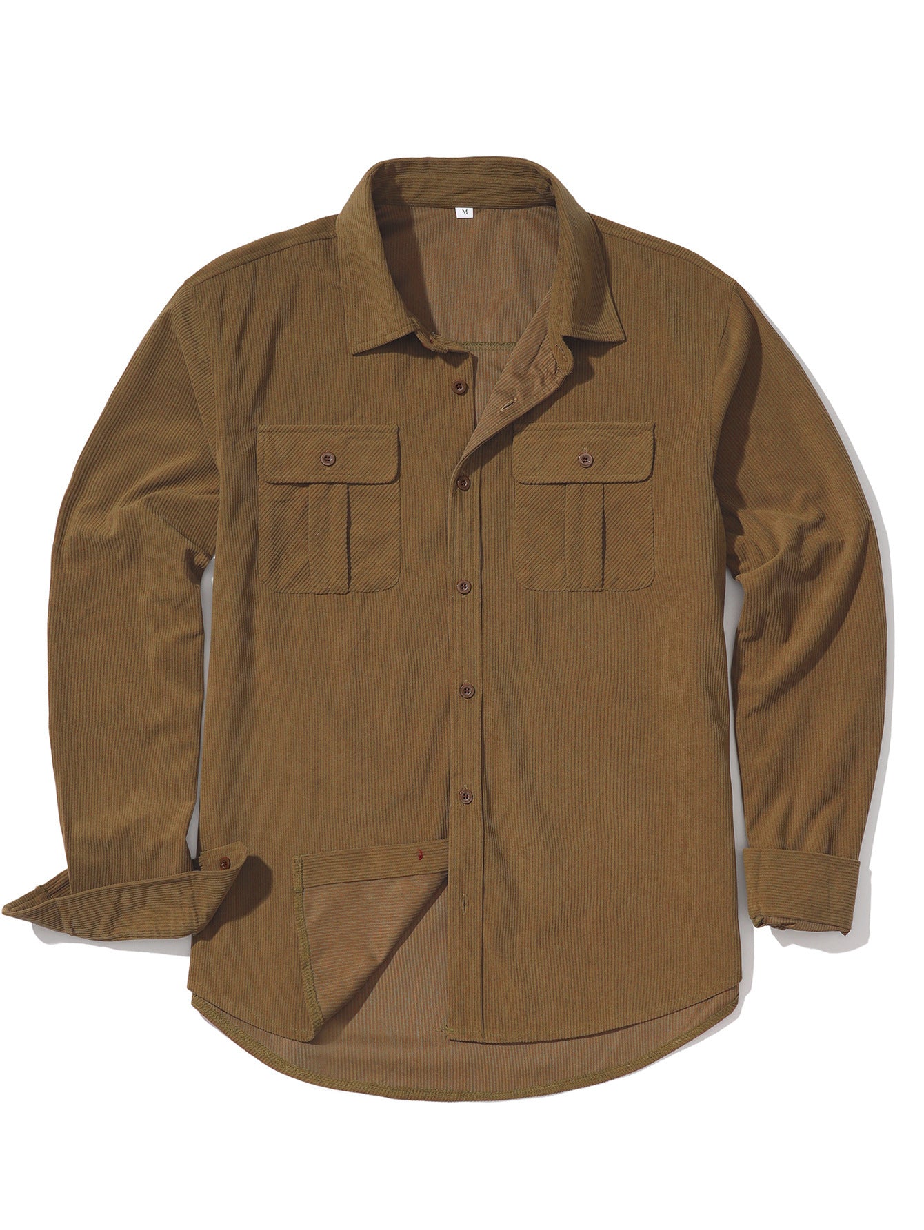 Men's Casual Outdoor Retro Light Core Velvet Solid Color Shirt