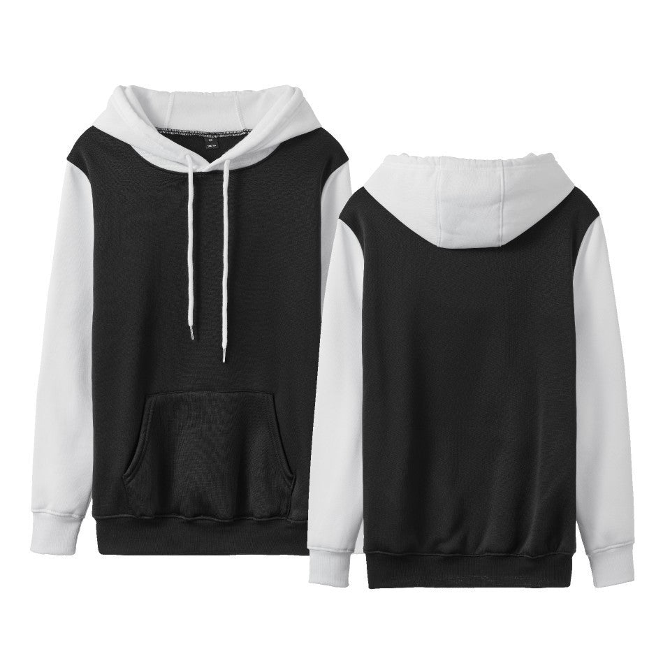 White Version Stitching Loose Casual Fleece-lined Cross-border Hoodie