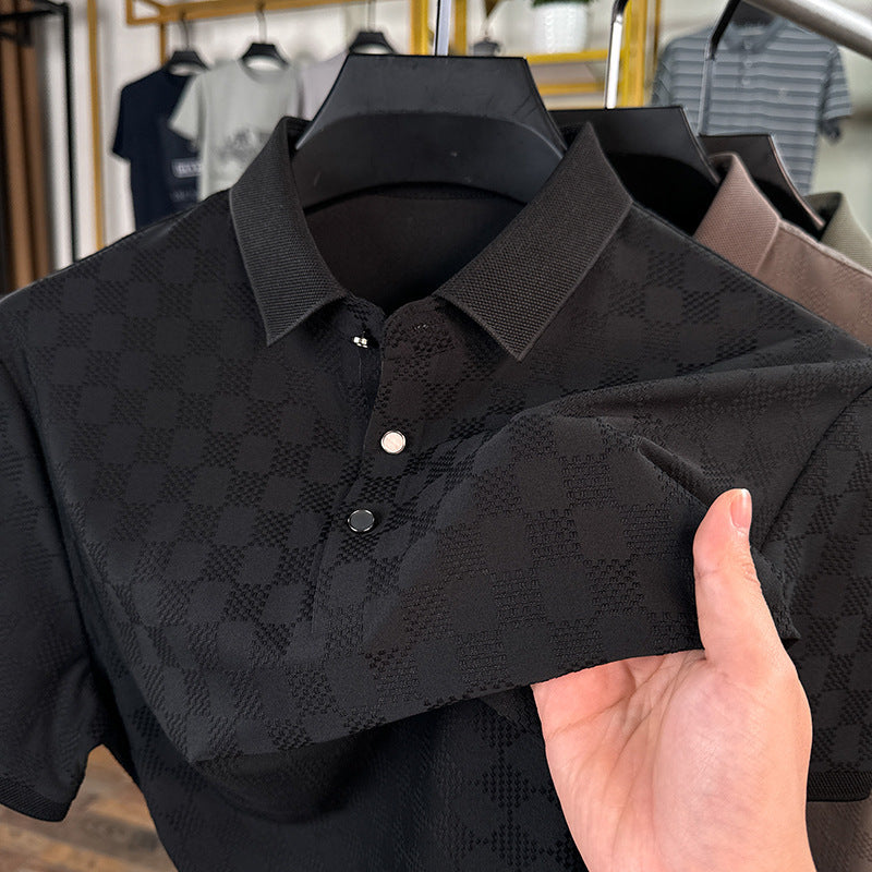 Rhombus Thin Ice Silk Short Sleeve T-shirt