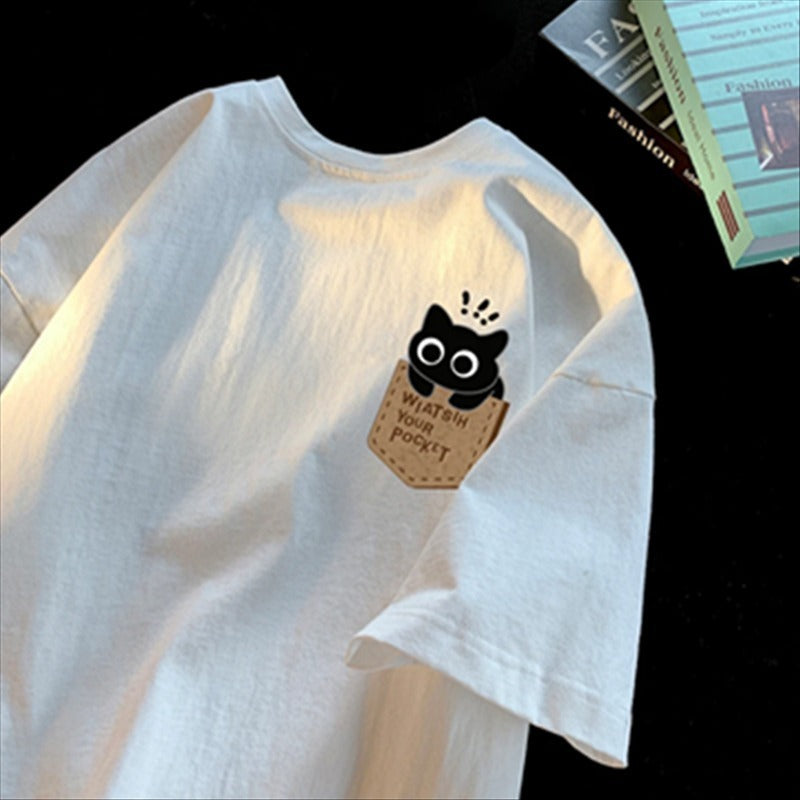 Printed All-matching Heavy Cotton T-shirt