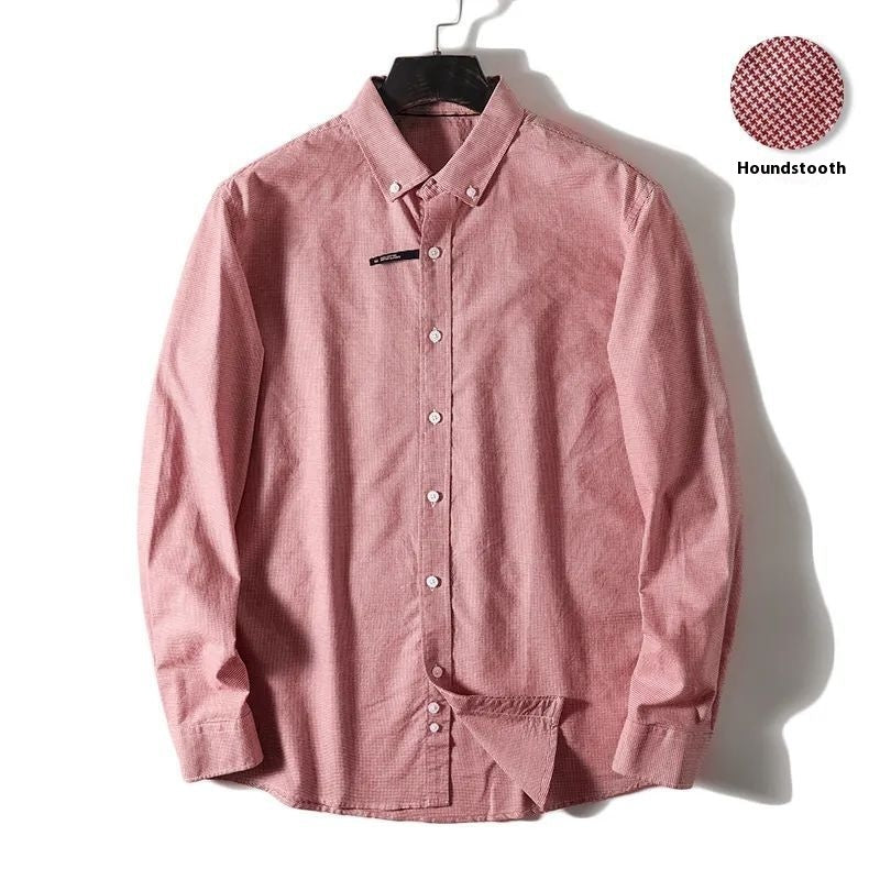 Washed Cotton Houndstooth Pattern For Men