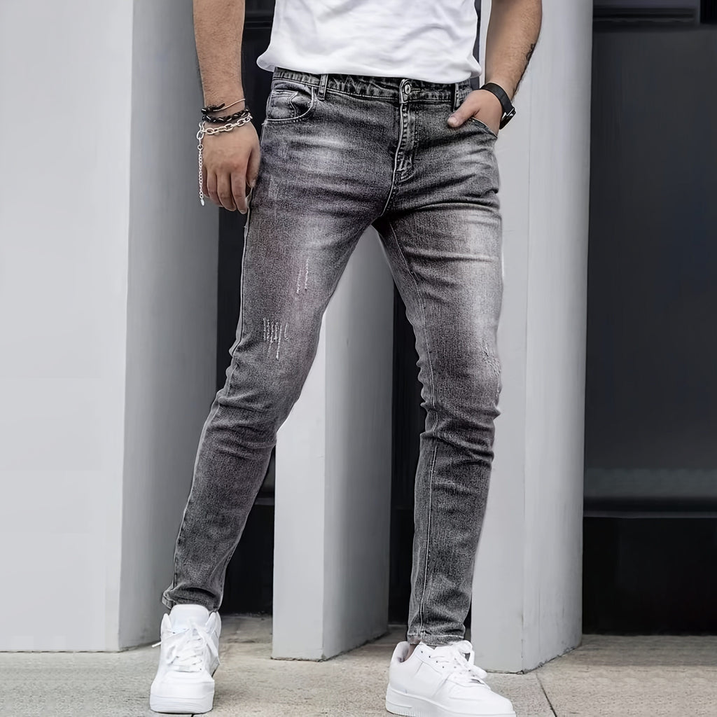 Stretch Men's Casual Solid Color Jeans