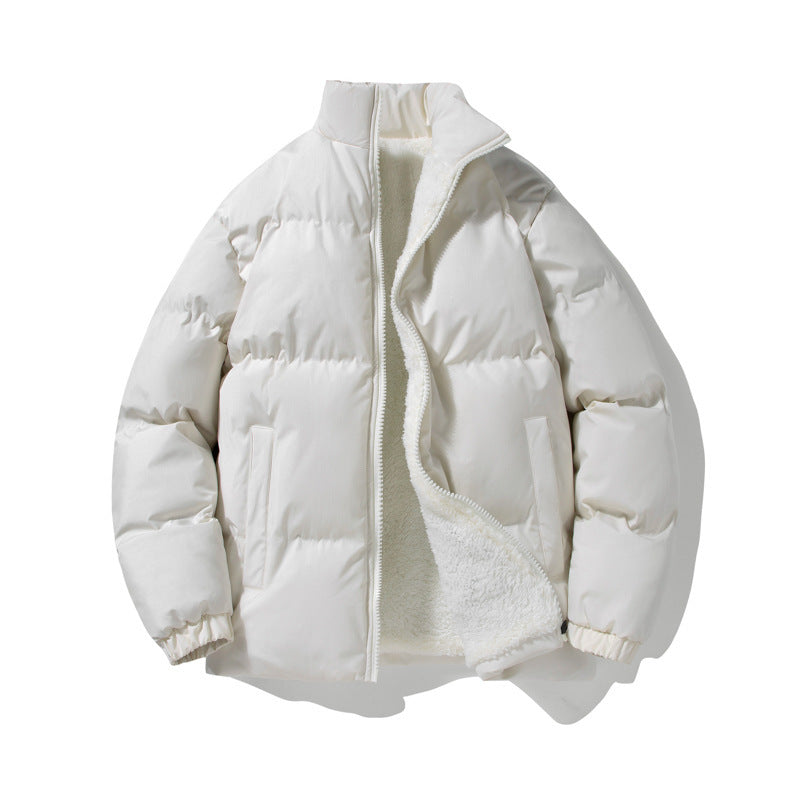 Lambswool Lining Stand-up Collar Cotton-padded Clothes