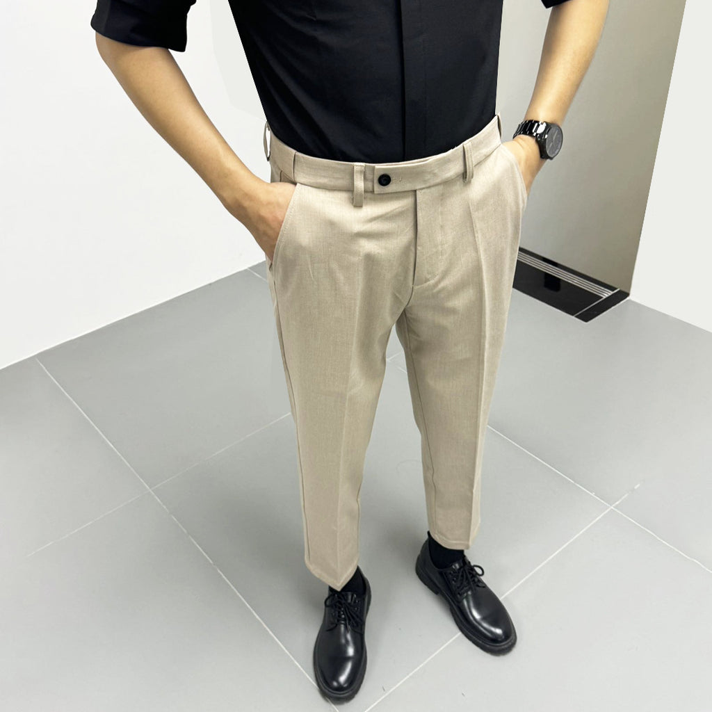 Summer Thin Invisible Elastic Waist Suit Pants For Men