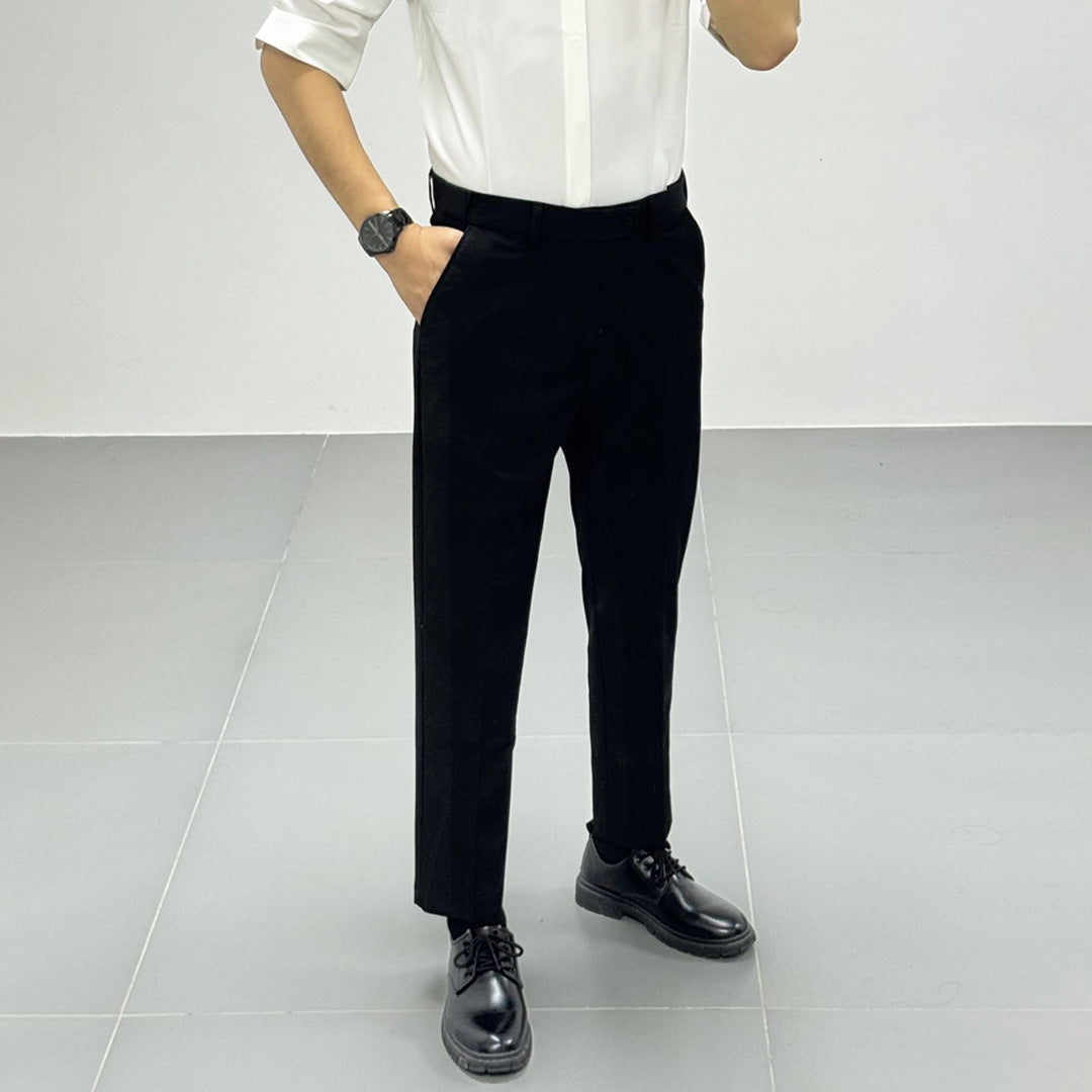 Summer Thin Invisible Elastic Waist Suit Pants For Men