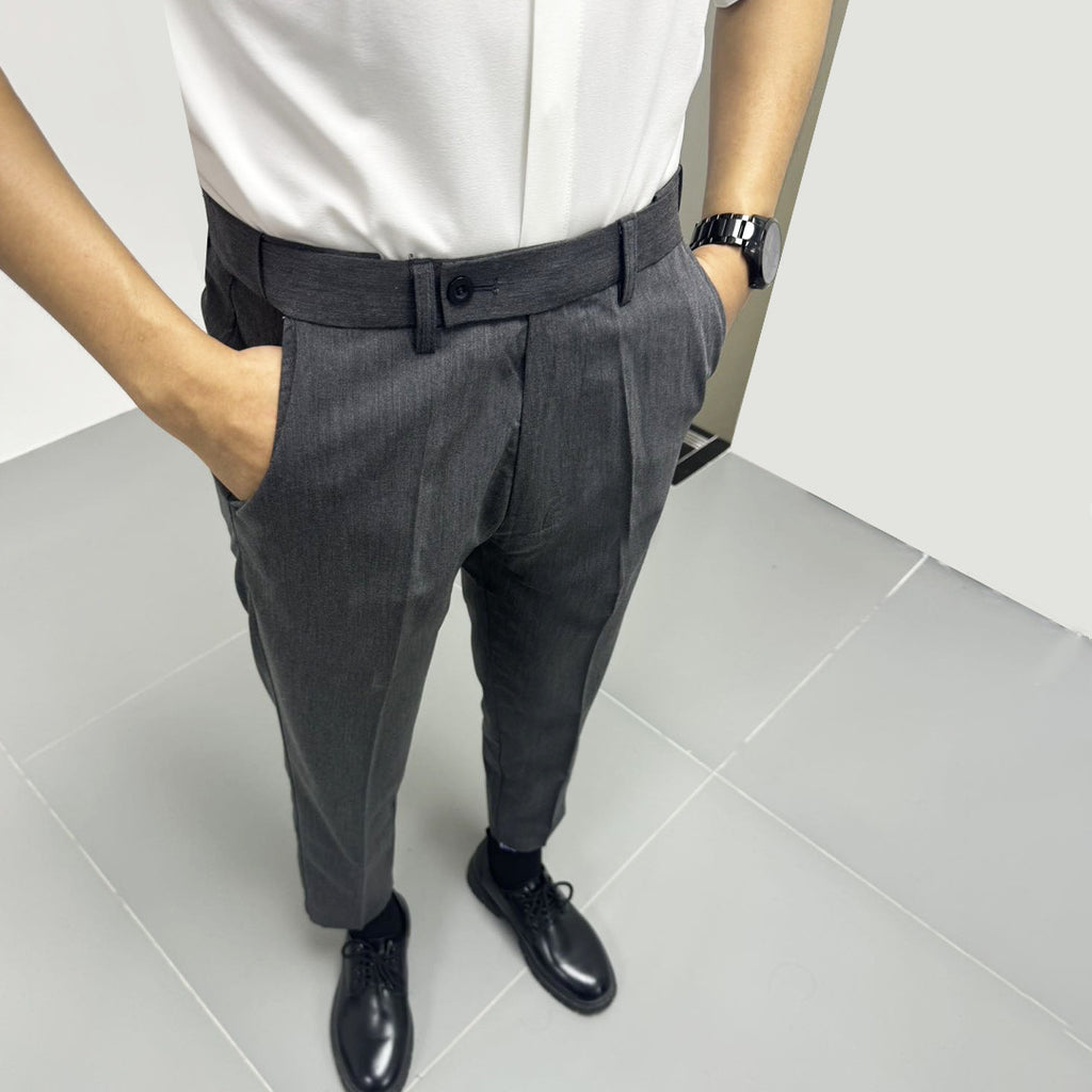 Summer Thin Invisible Elastic Waist Suit Pants For Men