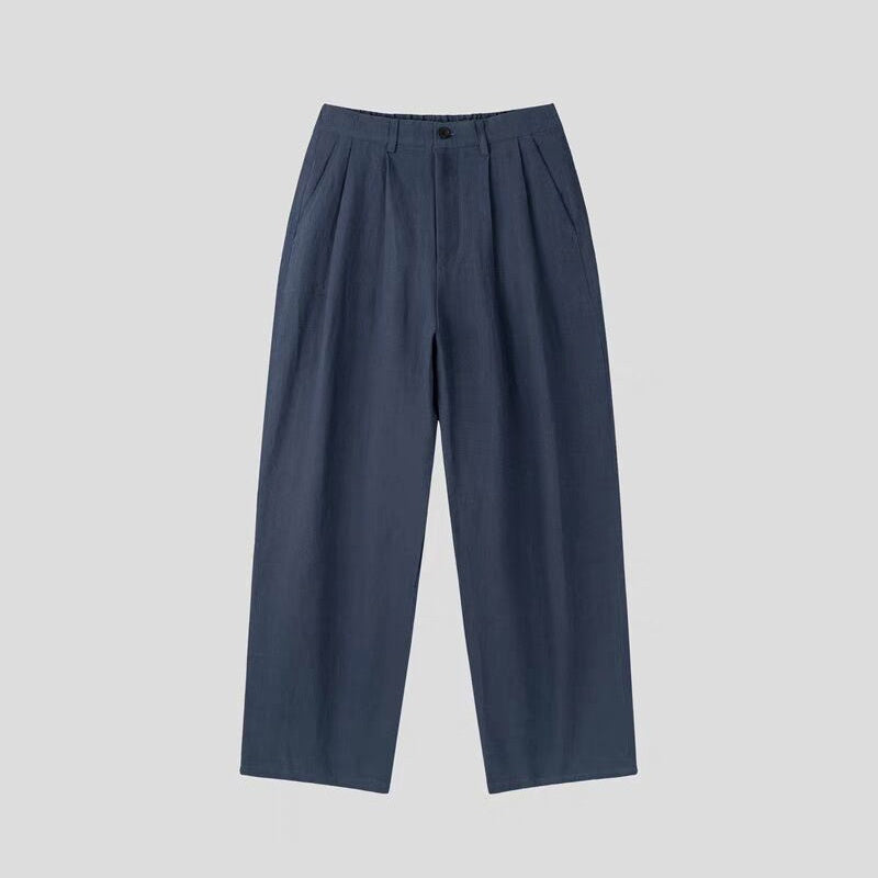 Lightweight Fiber Texture Cotton And Linen Suit Pants For Men