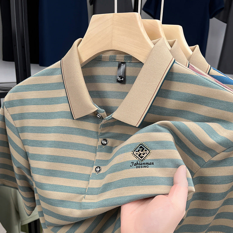 Striped Casual Men's Short Sleeve