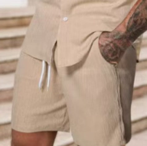 Striped Printed Casual Men's Suit