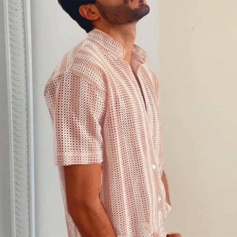 Summer Waffle Cool Men's Shirt Hole