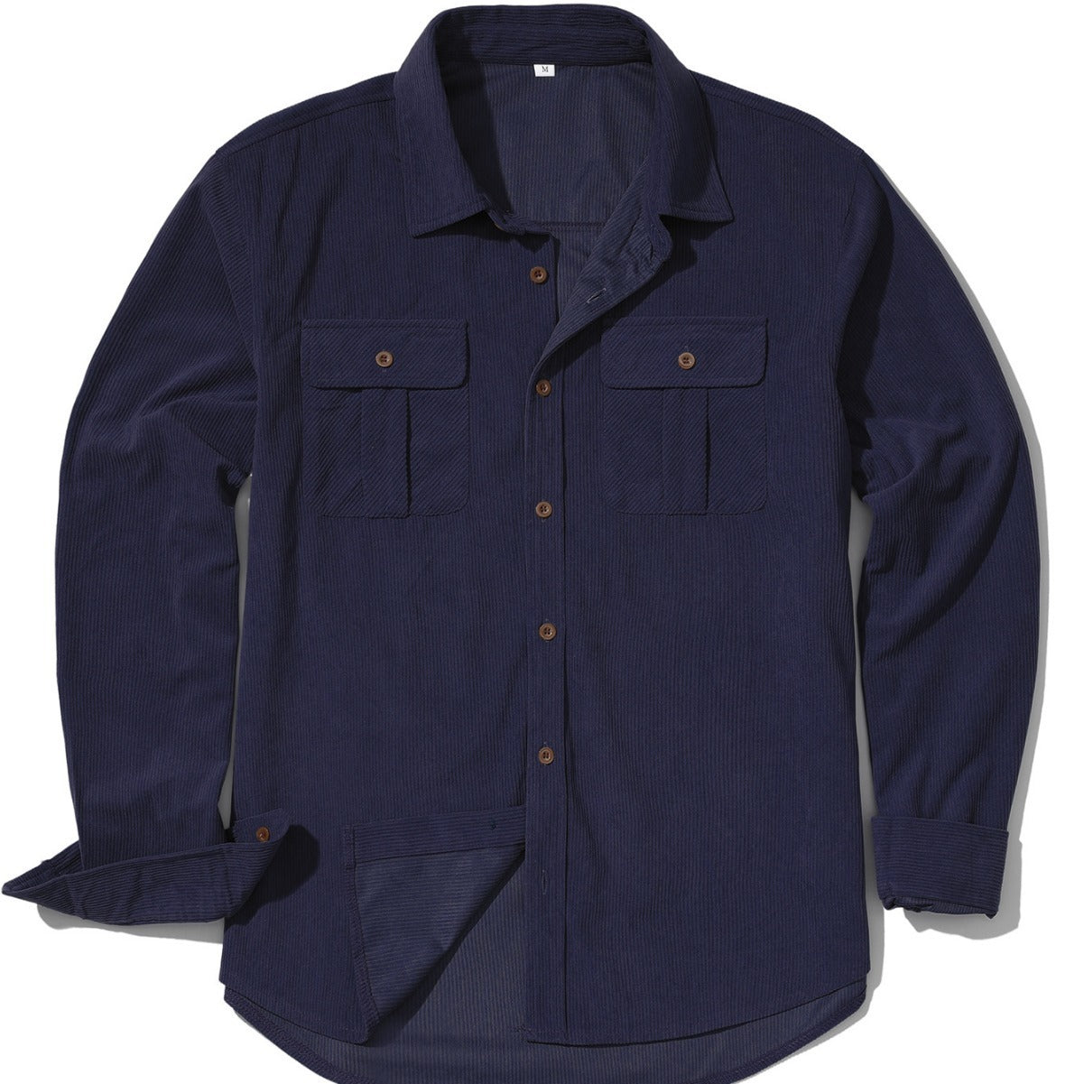 Men's Casual Outdoor Retro Light Core Velvet Solid Color Shirt