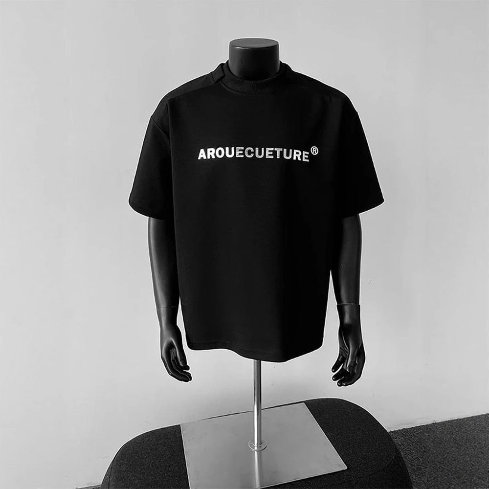 Shoulder Short Sleeve Men Clothing Summer Pu Handsome Heavy