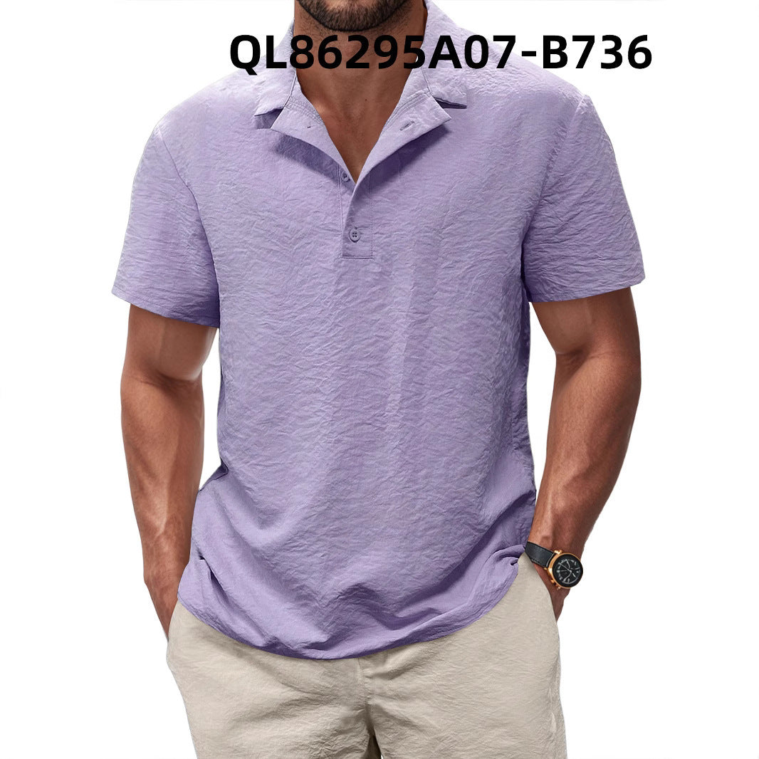 Printed Men's Loose Trendy Short Sleeve Lapel Shirt