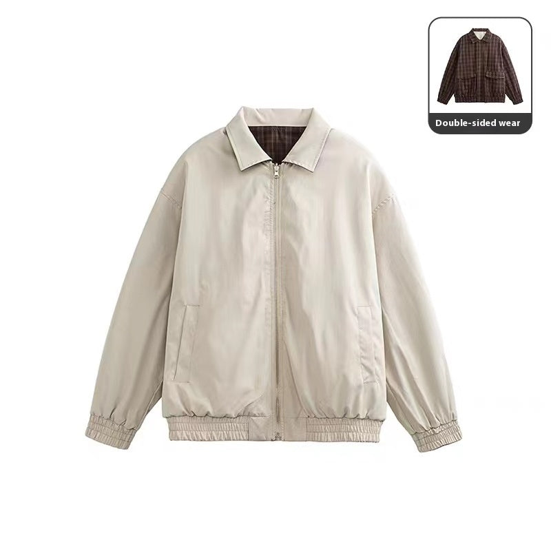 Retro Reversible Jacket Men's Short Coat