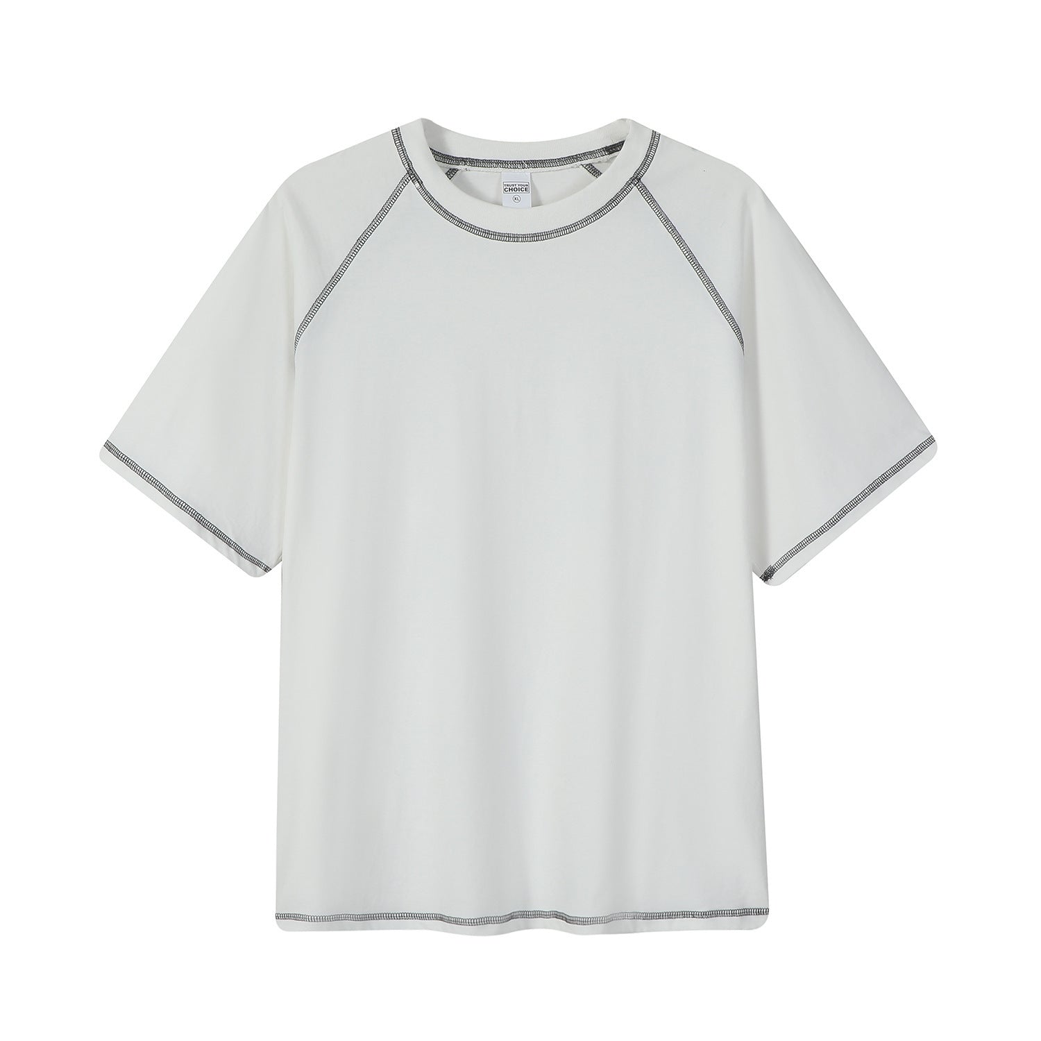Raglan Topstitching Design Round Neck Short Sleeve T-shirt For Men