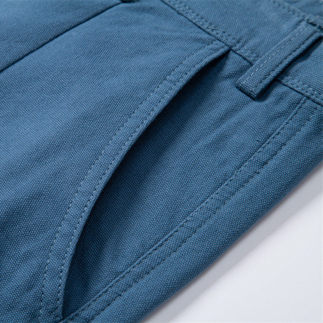 Straight Five-point Pure Color All-matching Workwear Shorts Men