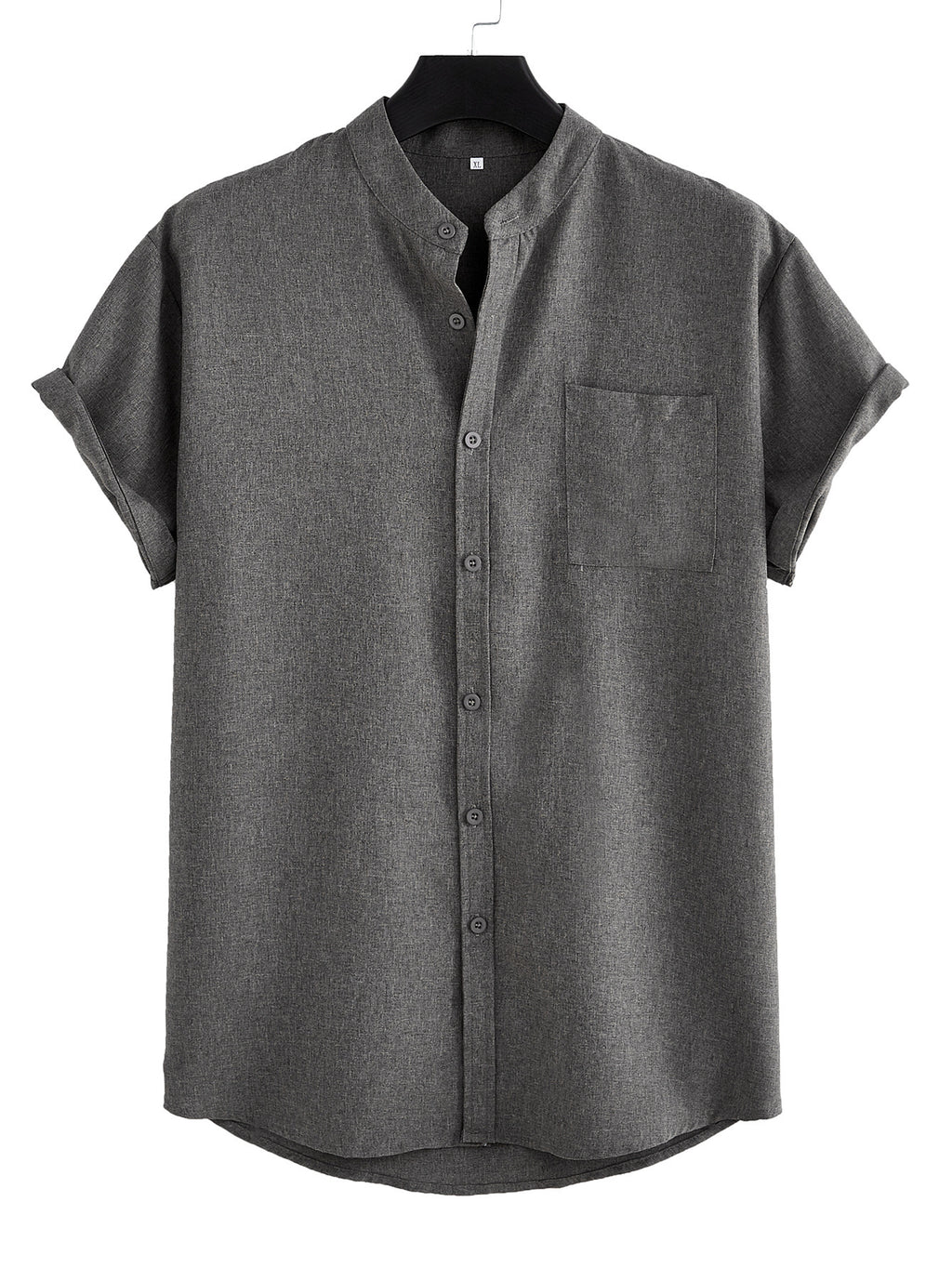 Men's Solid Color Casual Shirt With Pocket