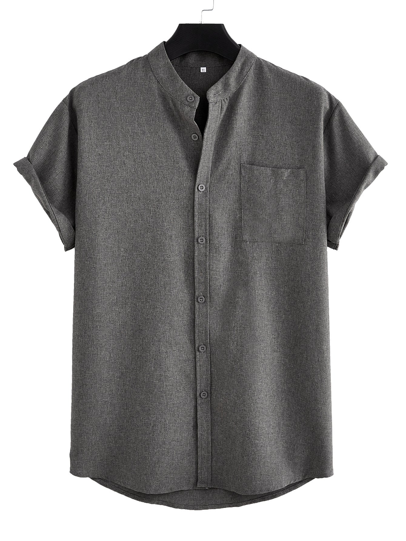 Men's Solid Color Casual Shirt With Pocket