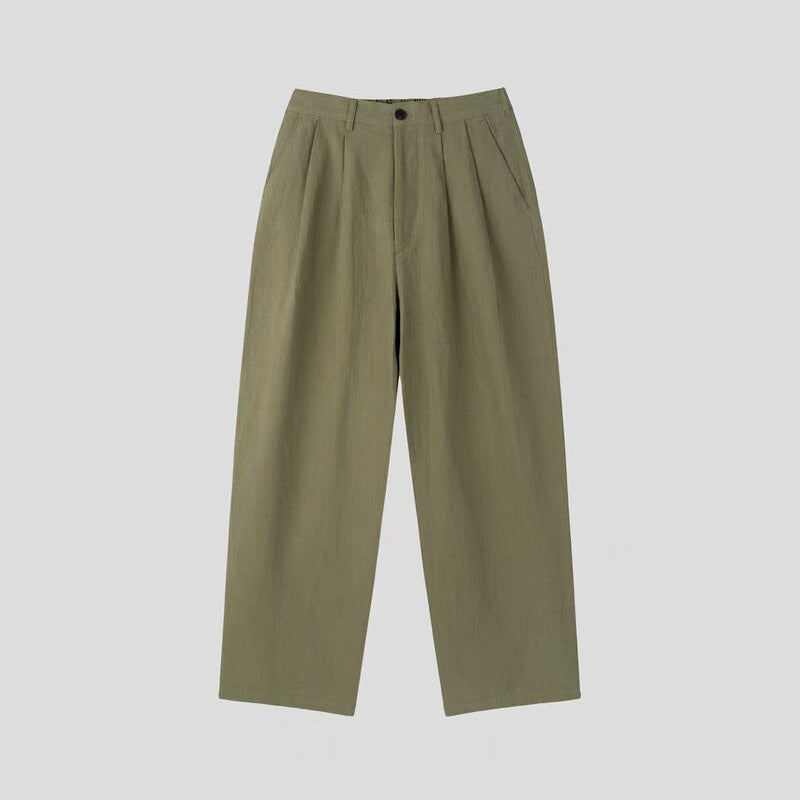 Lightweight Fiber Texture Cotton And Linen Suit Pants For Men