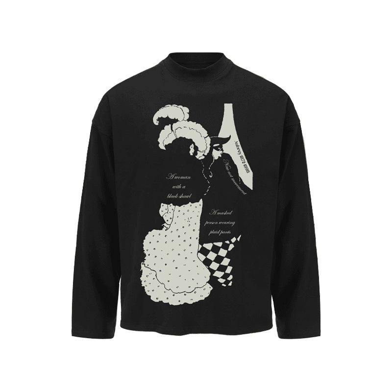 Spring And Autumn Pure Cotton Men And Women Loose Casual Top Long Sleeve