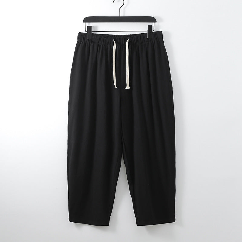 Loose Linen Ankle-length Pants For Men