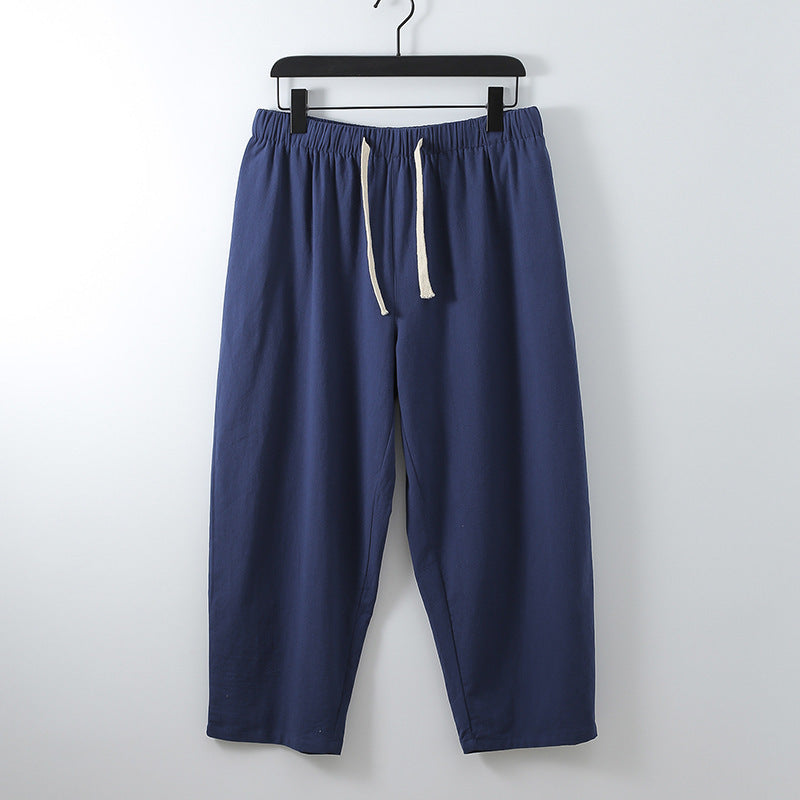 Loose Linen Ankle-length Pants For Men