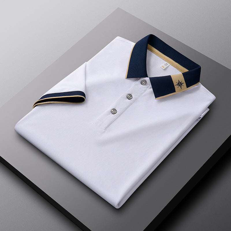 Men's Breathable Summer Lapel Short-sleeved T-shirt