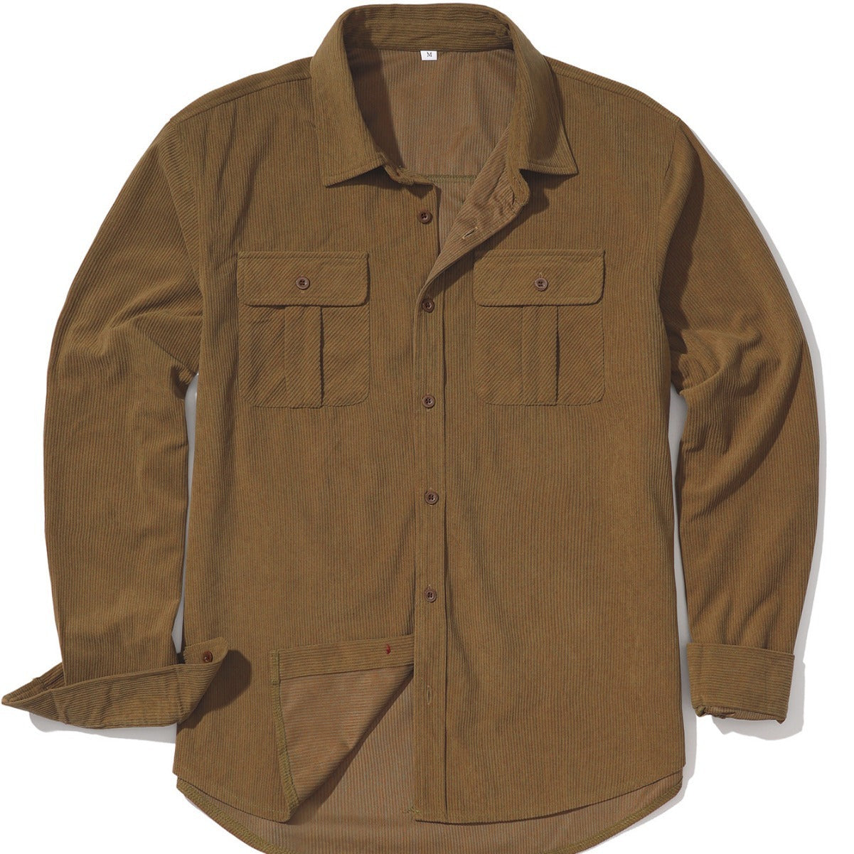 Men's Casual Outdoor Retro Light Core Velvet Solid Color Shirt