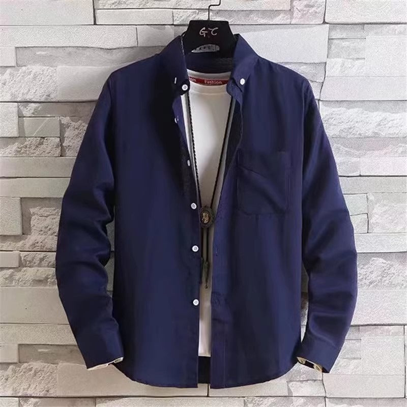 Solid Color Shirt Boys Coat Spring And Autumn Long Sleeve White Autumn Top
