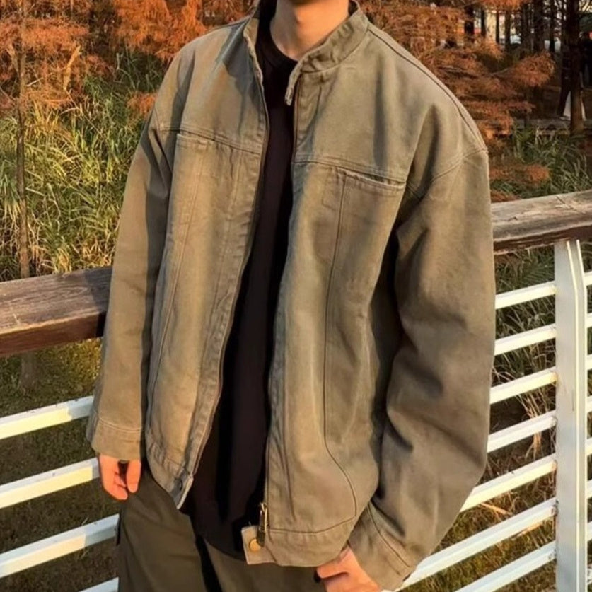 Stand Collar Overalls Jacket Men's Spring Fashion Brand Loose Leisure All-matching Jacket